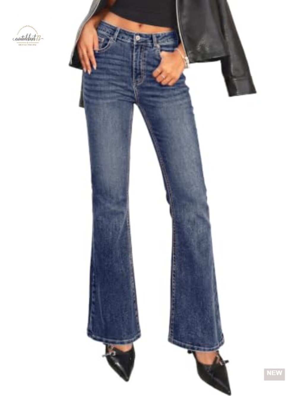 High Waist Bell Bottom Bootcut Jeans Stretch Wide Leg Flare Denim Pants